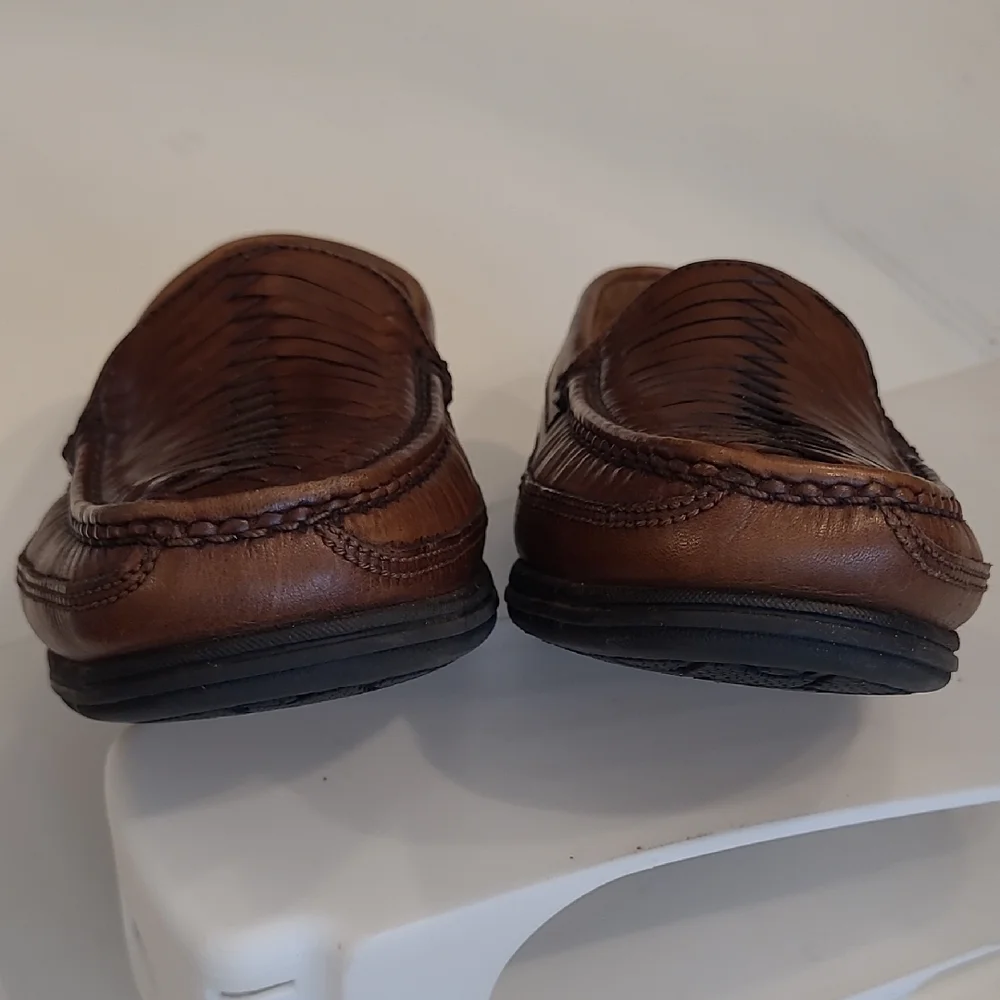 Dockers Basket Woven Leather Slip-On Classic Slide in Embossed Penny Loafer